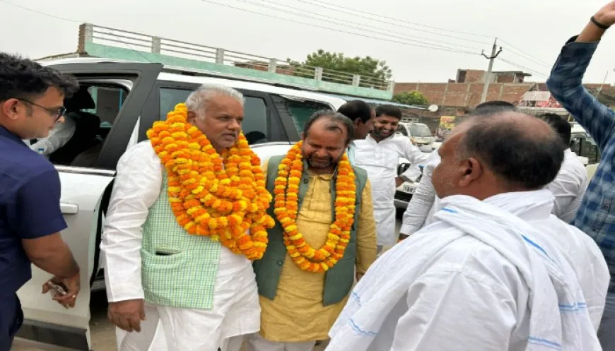 बलिया : जदयू प्रभारी मंत्री श्रवण कुमार का रसदा चौराहे पर जोरदार स्वागत हुआ