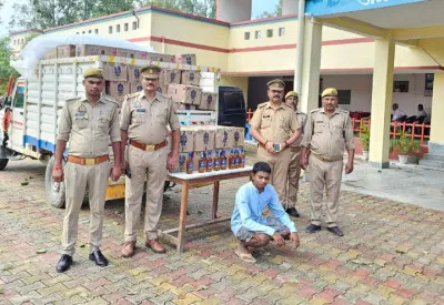 बलिया पुलिस को मिली सफलता, 15 लाख की शराब के साथ तस्कर गिरफ्तार