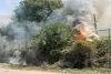 प्रयागराज: कमांडेंट बंगले के पीछे लगी आग